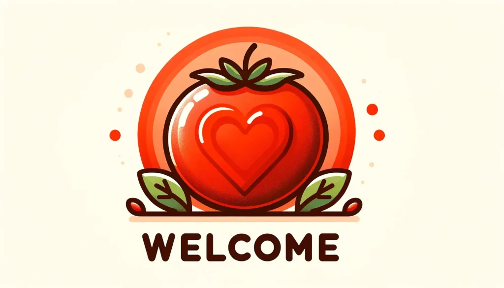A welcoming and memorable illustration representing the heart-healthy benefits of tomatoes. The image should be simple and not overly complex, conveyi